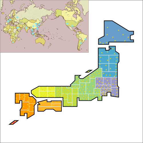 主な得意先・納入先地図